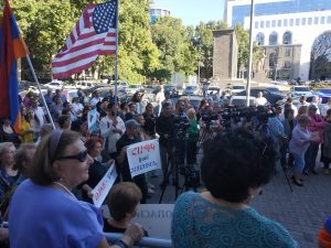 Action of political and civil forces in front of the RA MFA demanding exit the CSTO